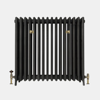 Grace 6 column 960mm Castrads radiator in Matt Black finish